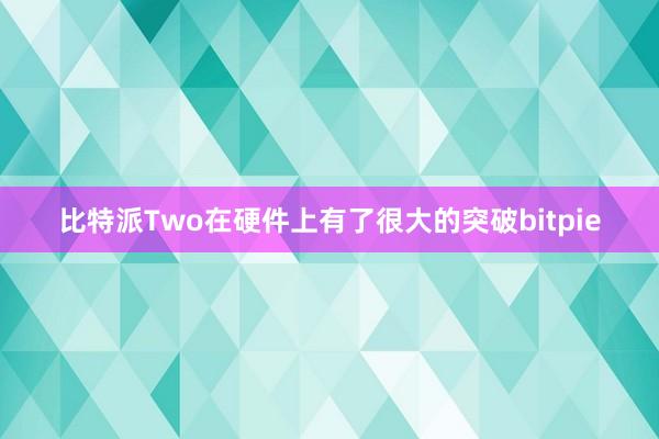 比特派Two在硬件上有了很大的突破bitpie