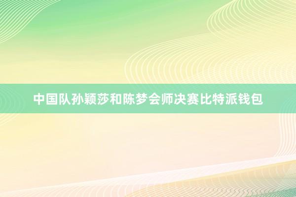 中国队孙颖莎和陈梦会师决赛比特派钱包