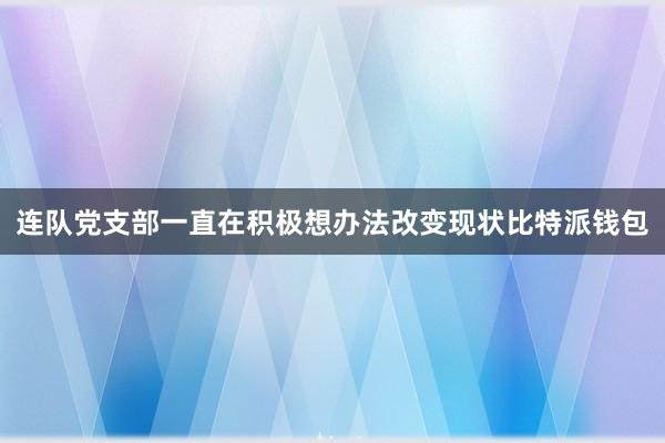 连队党支部一直在积极想办法改变现状比特派钱包