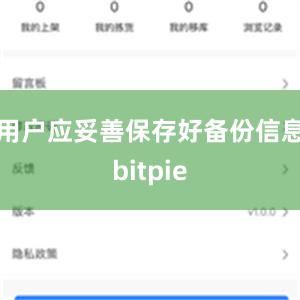 用户应妥善保存好备份信息bitpie