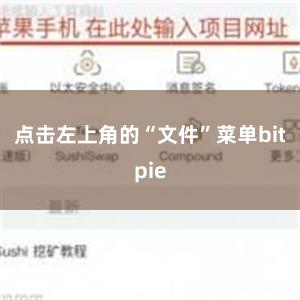 点击左上角的“文件”菜单bitpie