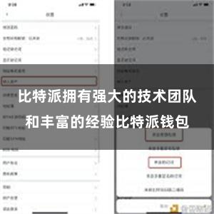 比特派拥有强大的技术团队和丰富的经验比特派钱包