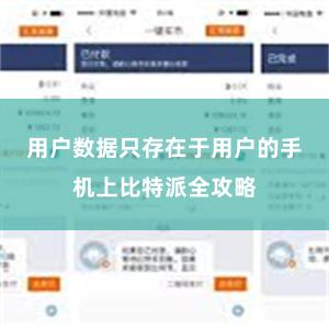 用户数据只存在于用户的手机上比特派全攻略